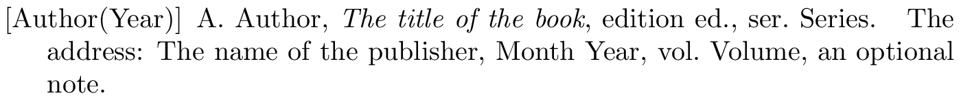 IEEEtranSN: example of a bibliography item for a book entry